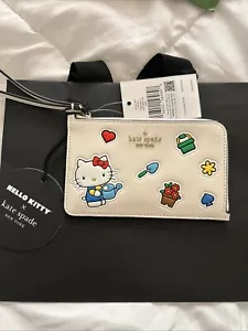 Kate Spade Hello Kitty Wristlet NWT Leather Zip Top LIMITED EDITION Purse Bag S - Picture 1 of 4