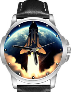 Weltall Shuttle Launch IN Raum Kunst Stilvoll Selten Qualität Armbanduhr