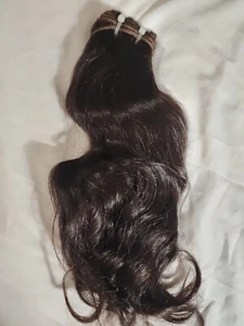 14in Machine Weft Brazilian Remy Dark Brown Weave - Picture 1 of 1