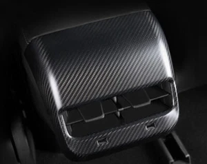 Real Matt Carbon Fiber Rear Air Outlet Vent Cover Trim Fit for Tesla Model 3/Y - Picture 1 of 6