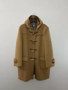Vintage Men's Burberrys England Specialty Wool Duffle Coat Nova Check Sz 54 Reg - Picture 1 of 16
