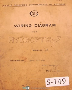 SIP 7, Hydroptic Bohren Schaltplan Koordinating Electrical Lists Manual 1967 - Bild 1 von 2