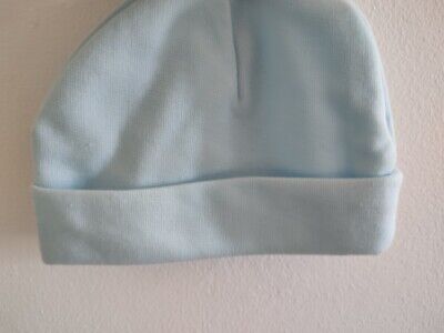 14032) Little Baby/doll Hat Pale Blue W Little Turn Up 11cm Long 32cm Circ • 1.10€