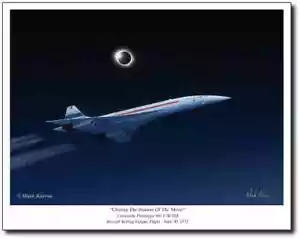 CONCORDE - "CHASING THE SHADOW OF THE MOON" by Mark Karvon - Aviation Art - Picture 1 of 2