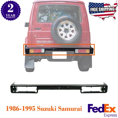 Parachoques trasero imprimado de acero negro para Suzuki Samurai 1986-1995 Foto 1 de 4