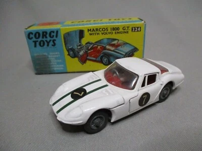 T151 CORGI TOYS MARCOS 1800 GT WHIT VOLVO ENGINE N° 7 BLANC REF 324 GT BRITAIN - Photo 1/4