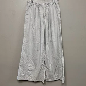 Free People Women’s Light Blue/Gray Super Wide Leg Pants W/ Pleated Front Size 8 - Picture 1 of 11