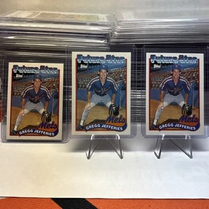 (3) 1989 Topps GREGG JEFFERIES Rookie #233 Mets Future Star Baseball Cards - Picture 1 of 9