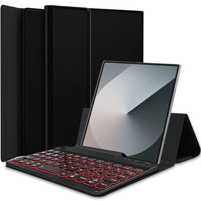 Funda con soporte de teclado retroiluminada para Samsung Galaxy Z plegable 6/5/4/3/2, plegable de píxeles,... Foto 1 de 4