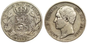 Belgium - 5 Francs 1853 - Leopold I, Silver - Picture 1 of 3