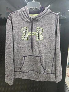 Sudadera con Capucha Under Armour Storm Para Hombre M Gris Verde Neón Logo Resistente al Agua Suelta - Imagen 1 de 6
