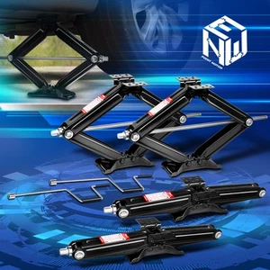 4 PCs 5000lb RV Camper Scissor Leveling Jacks Trailer Stabilizer w/Handle Black - Picture 1 of 8