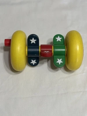 Винтажная развивающая детская игрушка погремушка Johnson & Johnson SPIN-A-SOUND 1984 - Изображение 1 из 3