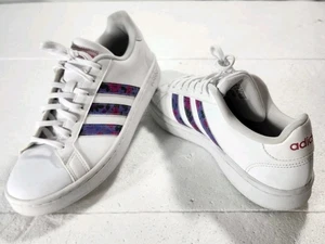 Adidas X Farm Rio Grand Court Leder Blumenmuster weiß pink Damengröße 8,5 US Rose - Bild 1 von 9