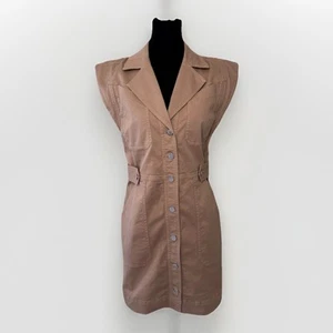 Veronica Beard Jax Kleid Gr. 4 khaki hellbraun Knopf Mini Utility Party Büro *LESEN* - Bild 1 von 12