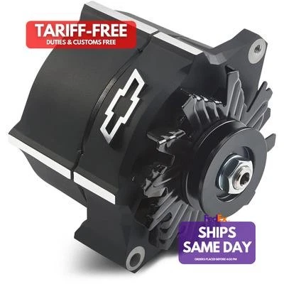 Proform 141-146, One Alternator Raised Bowtie Emblem Black Crinkle Performance - Image 1 of 4