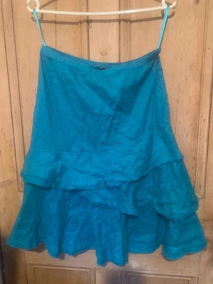 Rocha John Rocha Teal Layered Cotton Skirt Petite Size 10 - Image 1 of 4