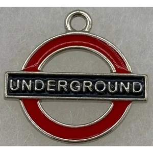 London Underground Enamel Pendant – Red & Black Roundel Charm – Travel - Picture 1 of 3