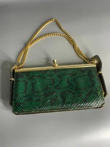 Victorian handbag green skin green purse from France - Picture 1 of 5