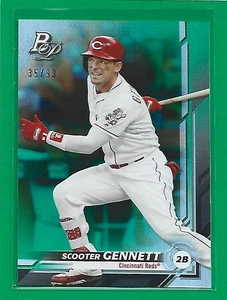 2019 Bowman Platinum Baseball Green 35/99 Scooter Gennett #82 Cincinnati Reds  - Bild 1 von 2