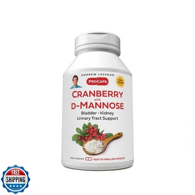 ANDREW LESSMAN Cranberry with D-Mannose - 360 Capsules - Supports Bladder, Ki - Image 1 of 4
