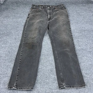 Jeans vintage Levis 505 uomo 34x30 nero regolare dissolvenza dritta made in USA anni 90 Y2K - Foto 1 di 10