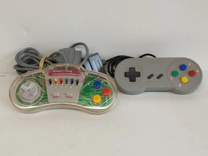 2 X SNES Controller Competition Pro  Clear Honey Bee SF 28 & Grey Joy Pad  - Picture 1 of 11