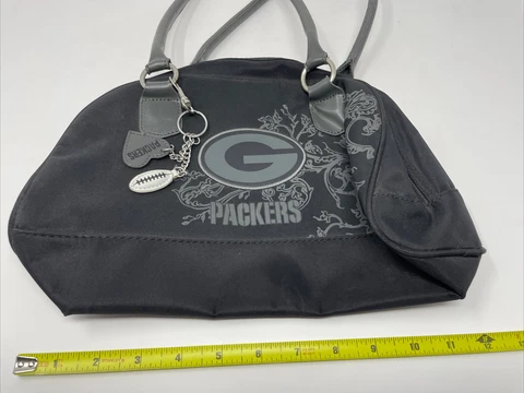Green Bay Packers Women Medium Small Purse Black Biker Style Hardware See Photos Cover