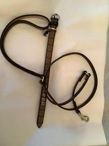 NEW Coach Brown C’s Dog Collar & Leash - XS - Picture 1 of 3