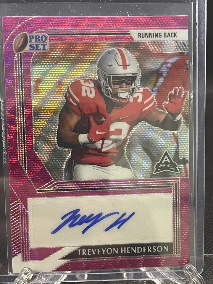 2022 Leaf Pro Set Sports - Pink Autographs #PA-TH1  Treveyon Henderson 3/20 RC - Image 1 of 2