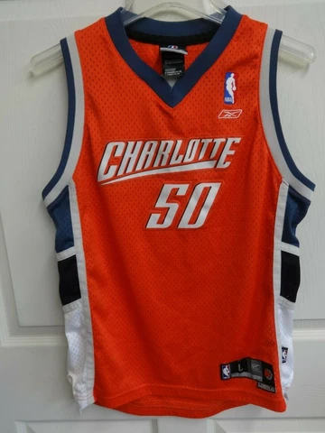 EUC Reebok NBA Charlotte Bobcats Okafor # 50 Youth Large Sewn Basketball Jersey Cover