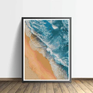 Beach Ocean Sea Wave Landscape Counted Cross Stitch Pattern - Picture 1 of 3