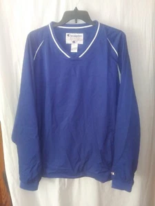 Pullover cortavientos vintage Champion azul blanco cuello en V para hombre 3XL XXXL golf ~ yy - Imagen 1 de 10