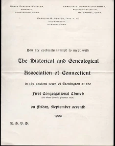 L'Associazione Storica e Genealogica Connecticut - Programma Vintage 1906 - Foto 1 di 2