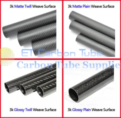 3K Carbon Fiber Tube OD 5mm 6mm 7mm 8mm 9mm 10mm  x L500MM Roll Wrapped  - Image 1 of 4