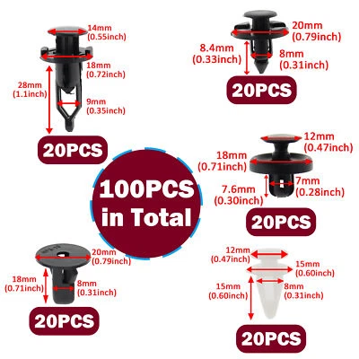 100PCS 52161-02020 For Toyota/Lexus Push Rivets Bumper Wheel Arch Moulding Clips - Image 1 of 4