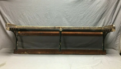 VTG 54" Industrial Wood Wall Shelf Loft Shoe Clothes Rack Old Steampunk 66-22B Cover
