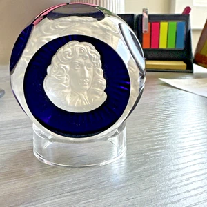 RARE! Louis XIV 1977 Baccarat Franklin Mint Crystal Paper Weight - Picture 1 of 5