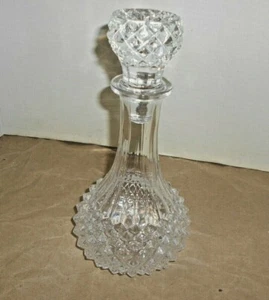 Lead Crystal Ships Decanter 11.5" Clear w hobnail - Picture 1 of 7