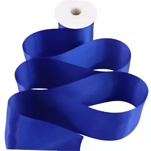 Solid Color Satin Ribbon 3 inch x 10 Yards Roll Cobalt Double Faced Satin Rib... - Picture 1 of 9