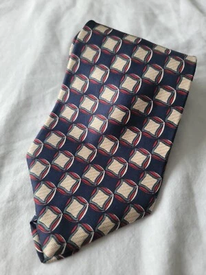 Corbata Christian Dior Monsieur 100 % seda geométrica azul rojo verde blanco para hombre Foto 1 de 4