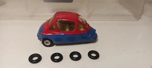 CORGI TOYS (4) REIFEN, 11mm SMOOTH BLACK, Anzug Heinkel, Rennwagenanhänger etc - Bild 1 von 2