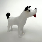 Murano Glass, Handcrafted Unique Lovely White Puppy Figurine, Glass Art, Size 1