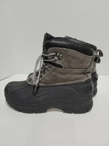 OLD MILL GLACIER THINSULATE GRAY LEATHER WINTER SNOW ANKLE LADIES 6 BOOTS - Picture 1 of 5