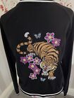 Brave Soul London Zip Tiger Embroidered Sweater M