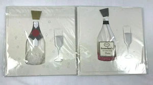 Champagne Bottle TWO Greeting Cards w/Bath Salts Jardin D'Autray Blank Notecard - Bild 1 von 3