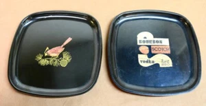 Lot of 2 Couroc square black bowls, 8.5" x 8.5" ; cardinal & bourbon/scotch - Picture 1 of 2