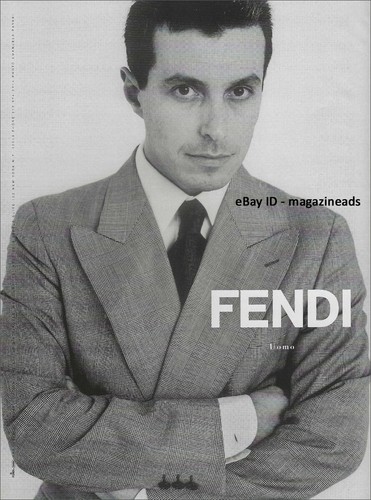 vintage FENDI UOMO 1 PAGINA STAMPA ANNUNCIO PRIMAVERA 1996 GIORGIO GUIDOTTI