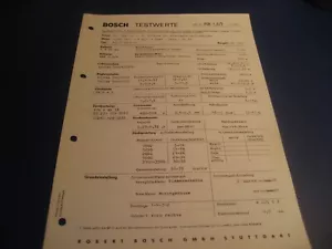 Porsche 356 C / 1600 SC, 95 PS Bj. ab 1963, orig Bosch-Testwerte-Blatt - Bild 1 von 2