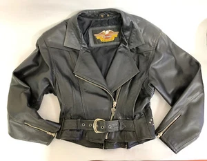 Harley Davidson Giacca Moto Donna X Piccola Pelle Vintage Borchie - Foto 1 di 11